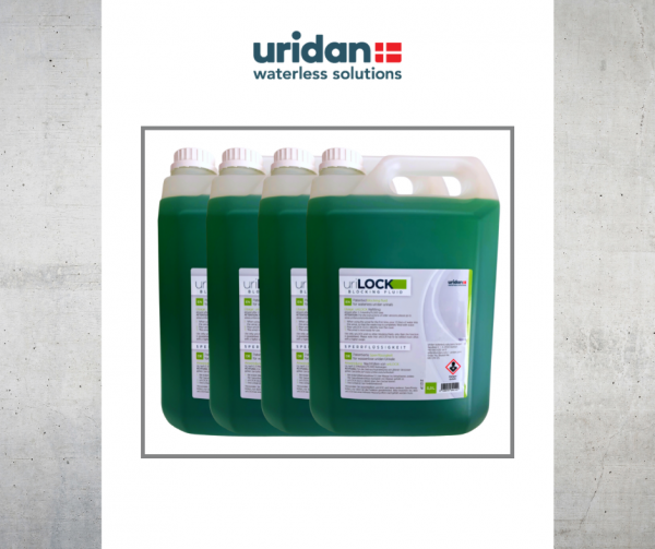 uriLOCK odour blocking fluid - urinal oil - 4 x 5L bottles