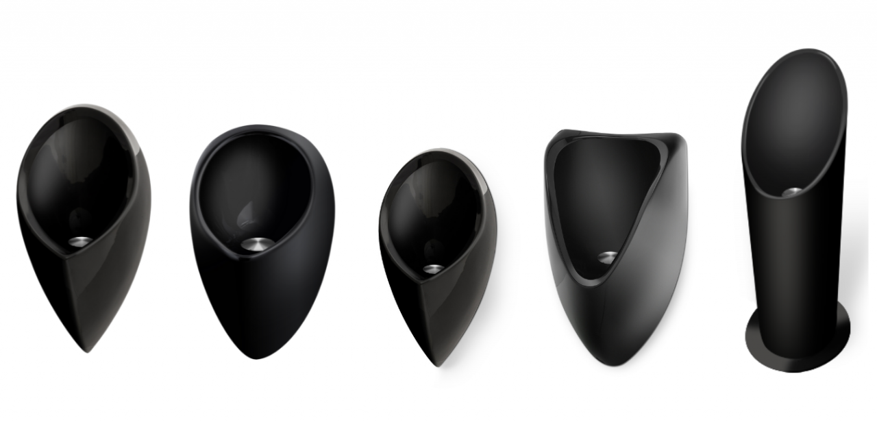 Stateoftheart BLACK designer urinals Home Uridan Waterless Solutions